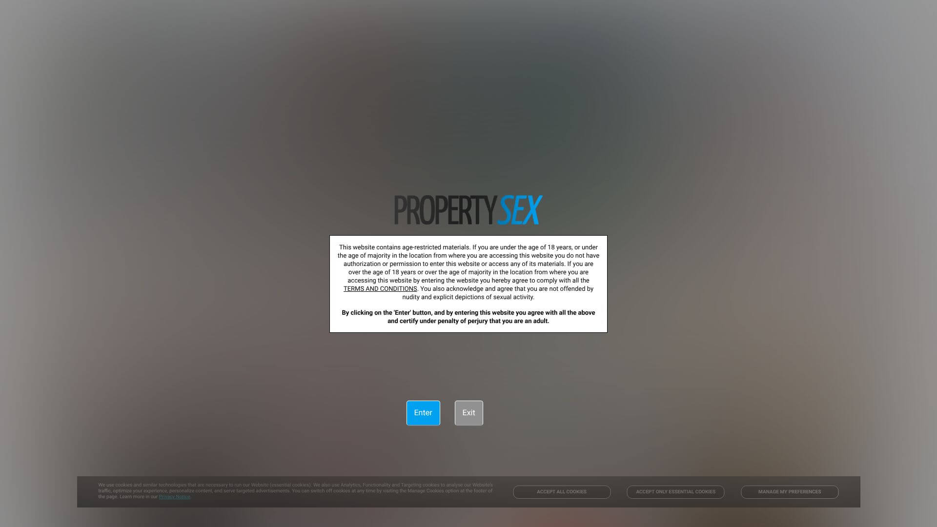 Property Sex landing page