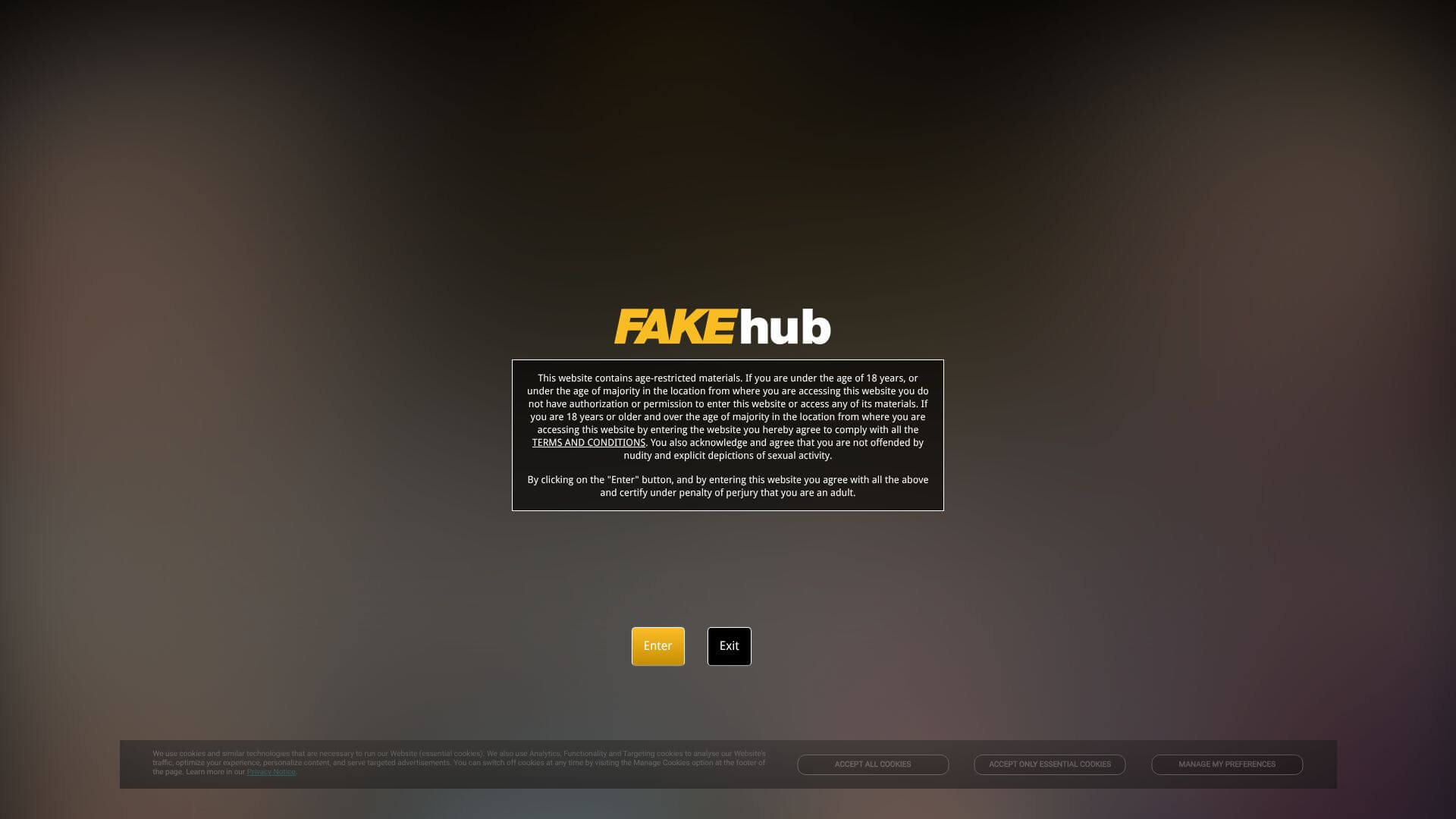 FAKEhub landing page