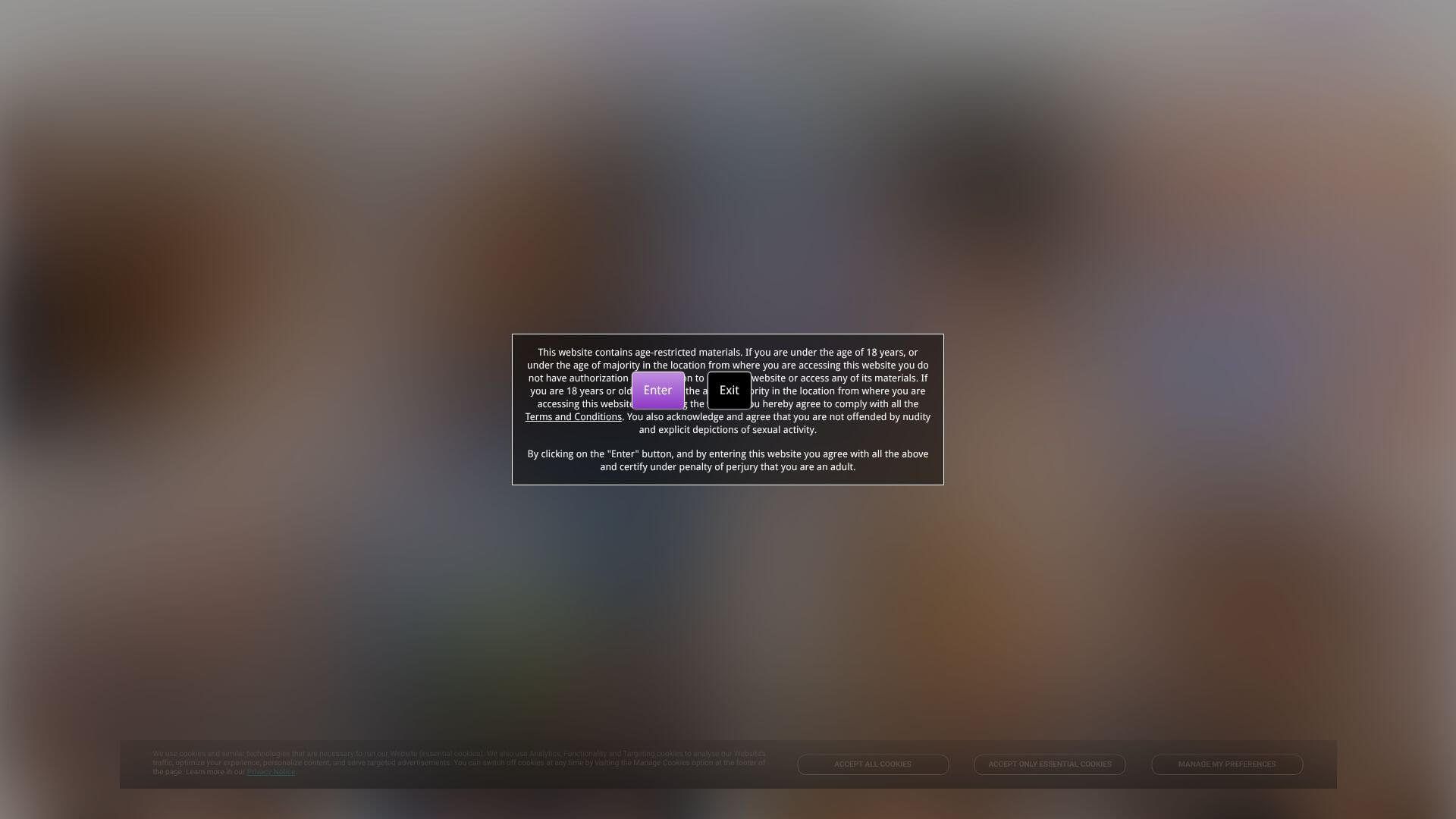 SEXYhub landing page