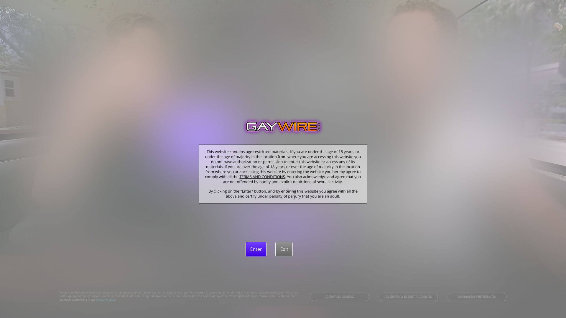 GayWire landing page