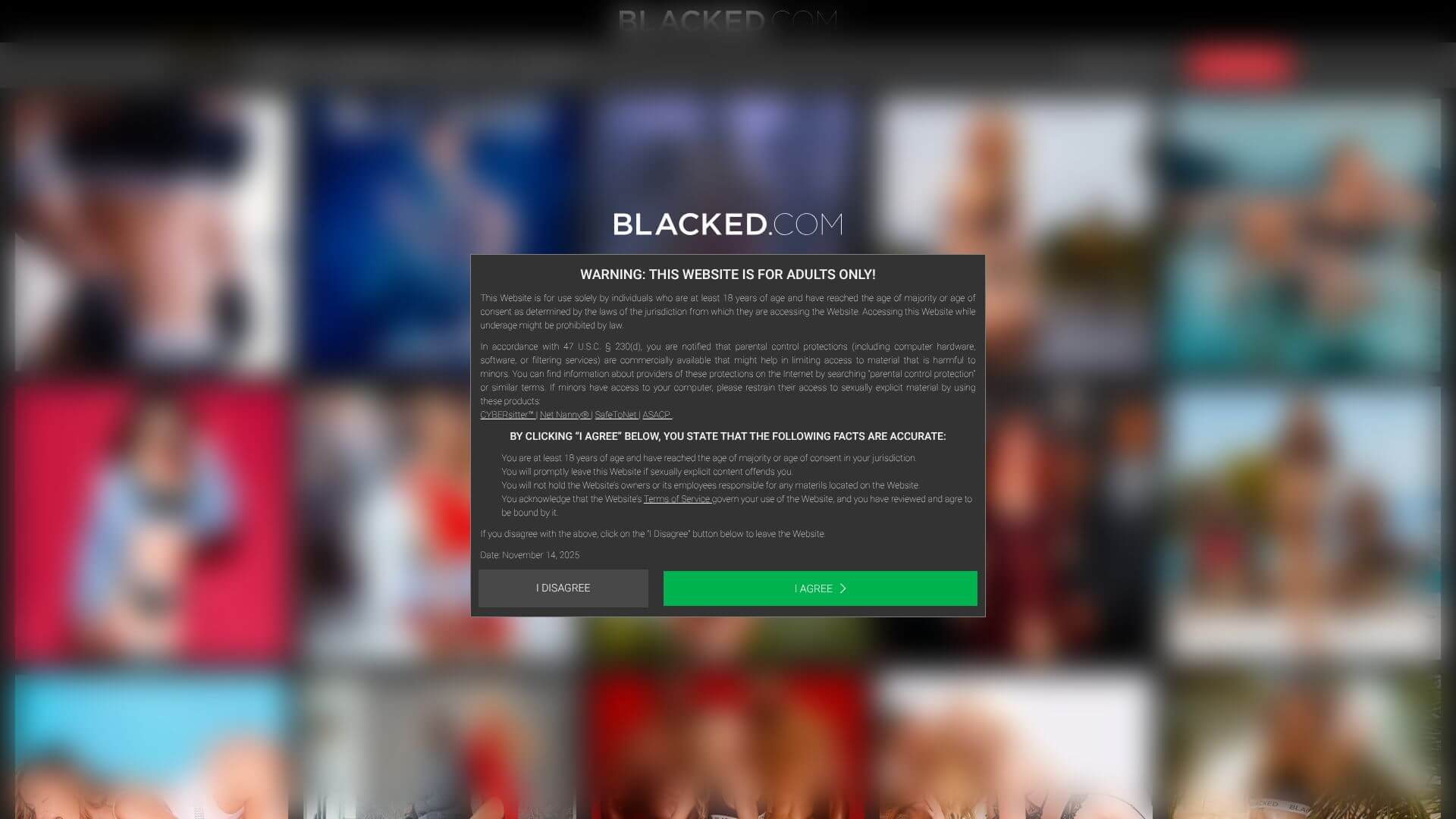 Blacked landing page