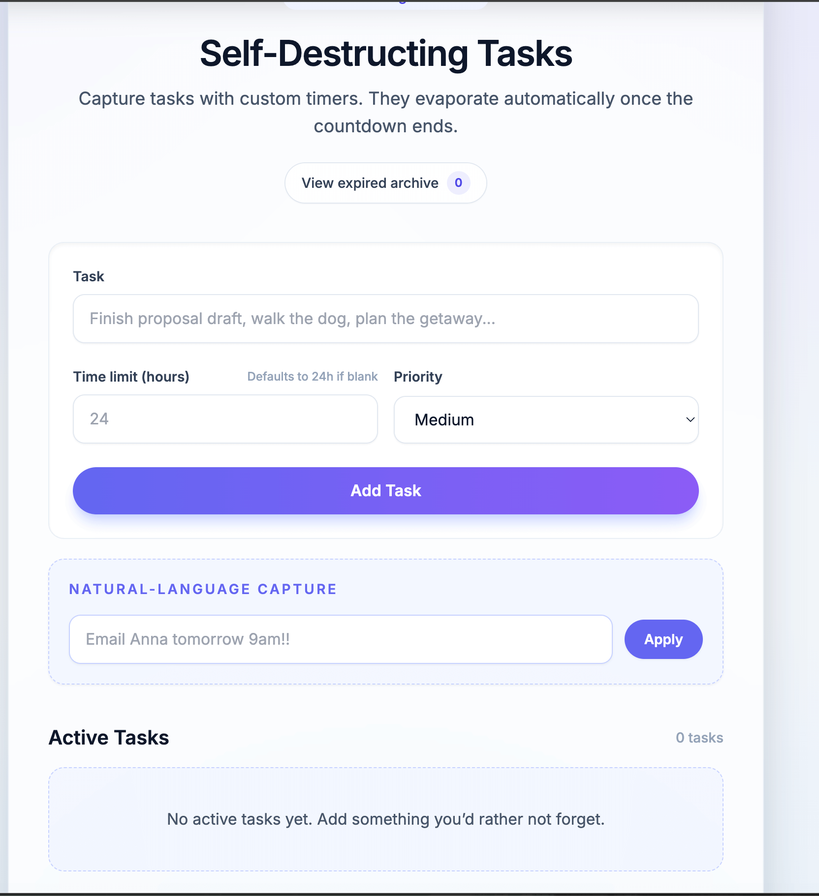 Self Destructing Tasklist logo