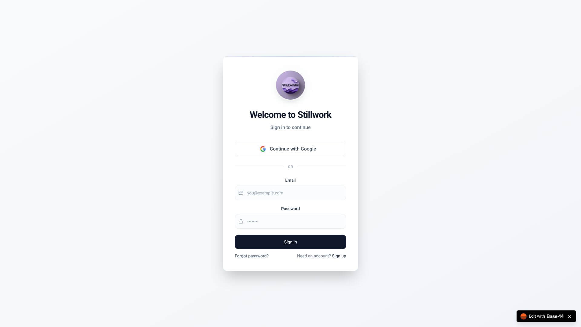Stillwork home page