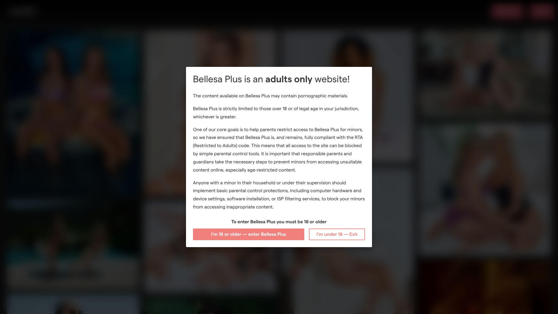 Bellesa Plus landing page