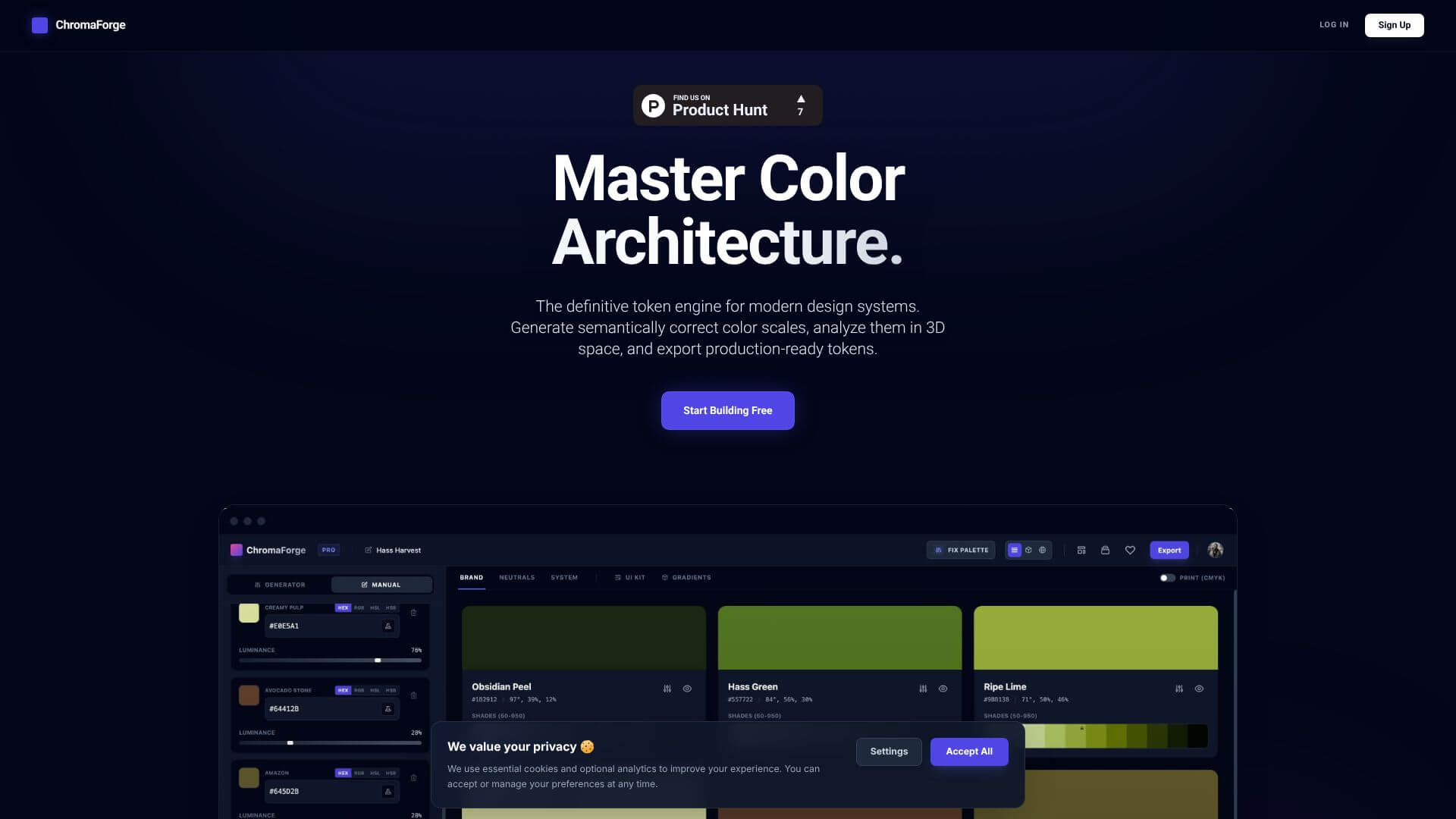 ChromaForge home page