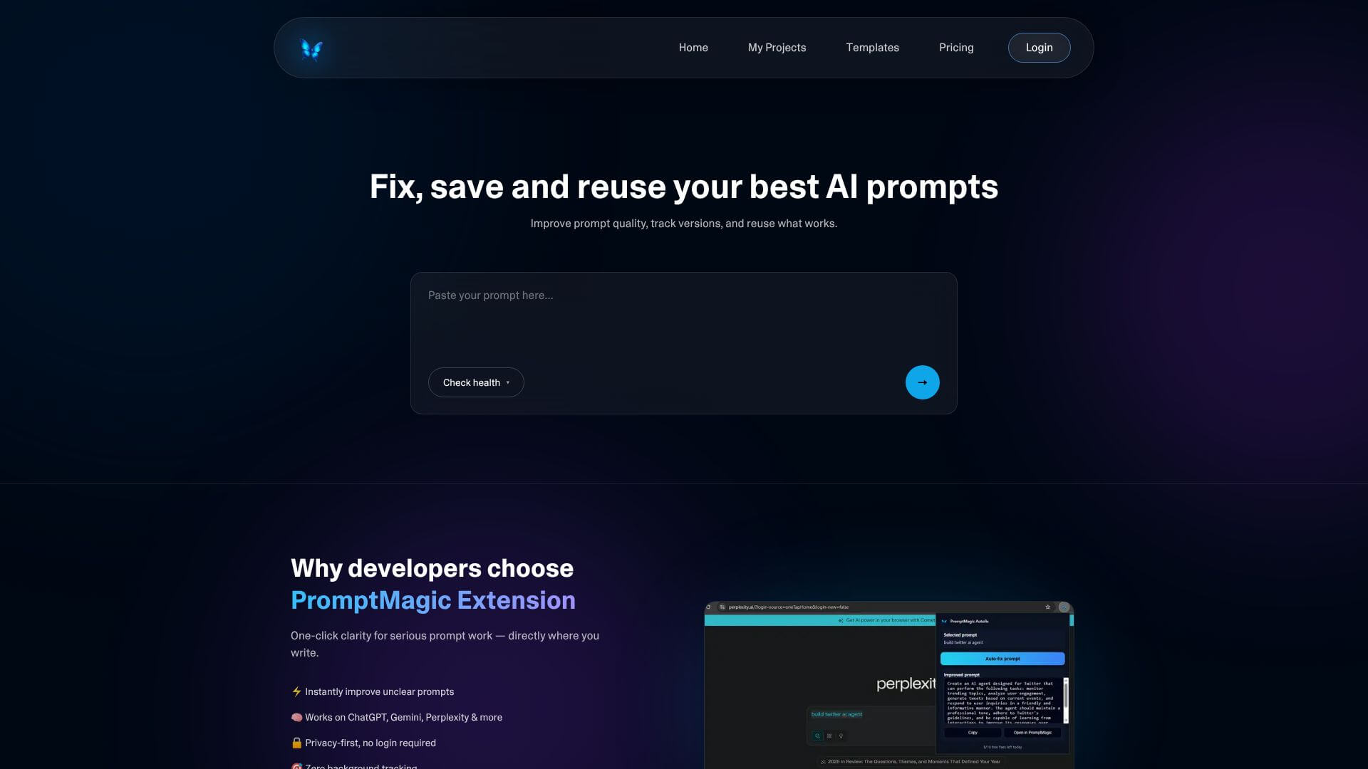 PromptMagic home page