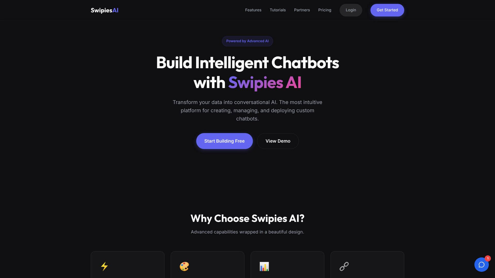 Swipies AI: First Users home page