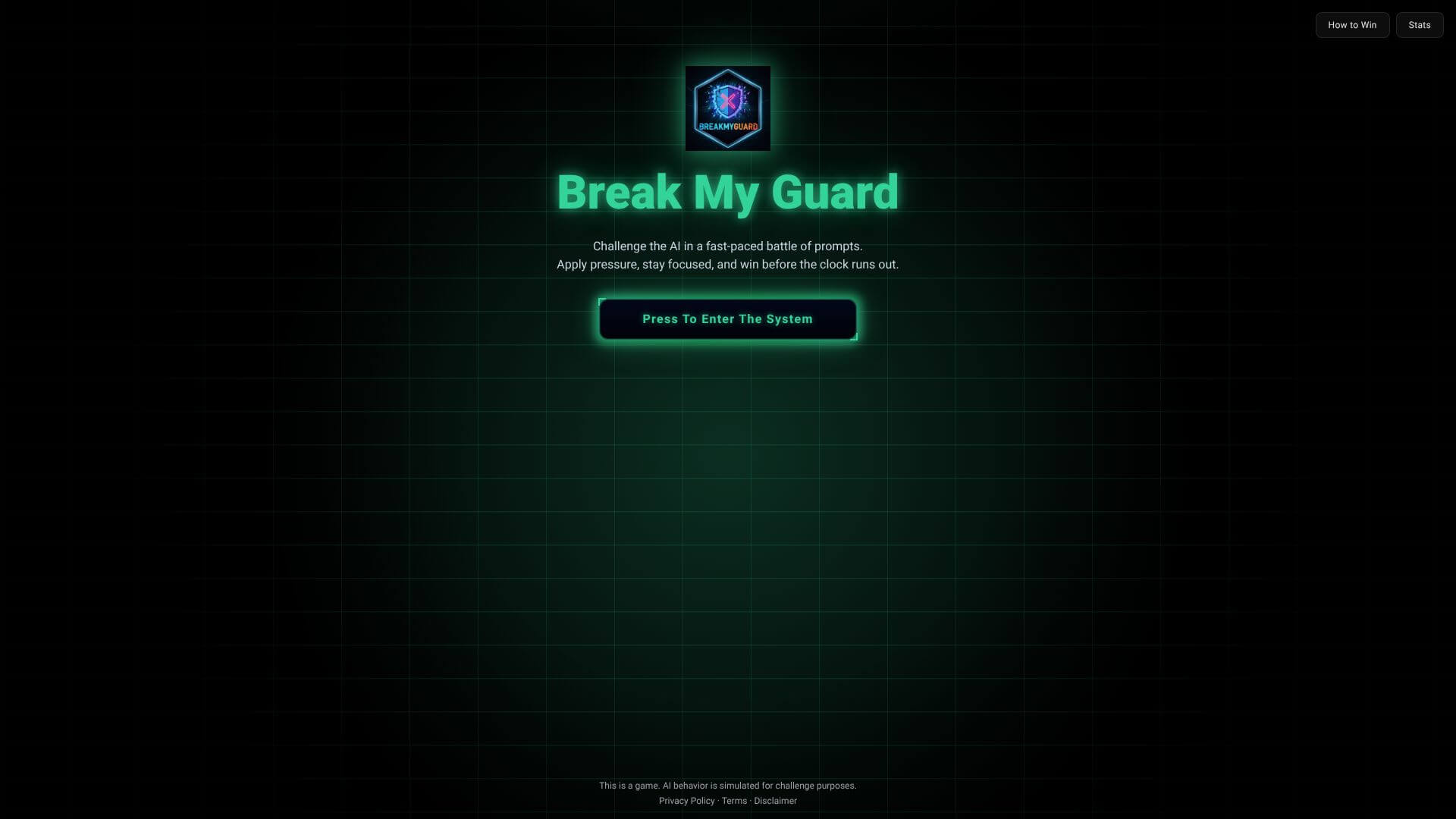 Break My Guard home page