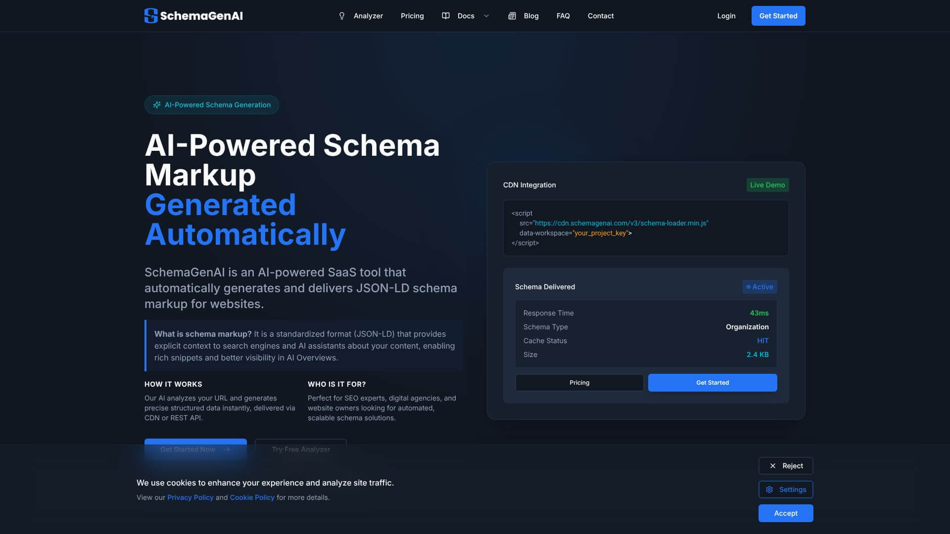 SchemaGenAI home page