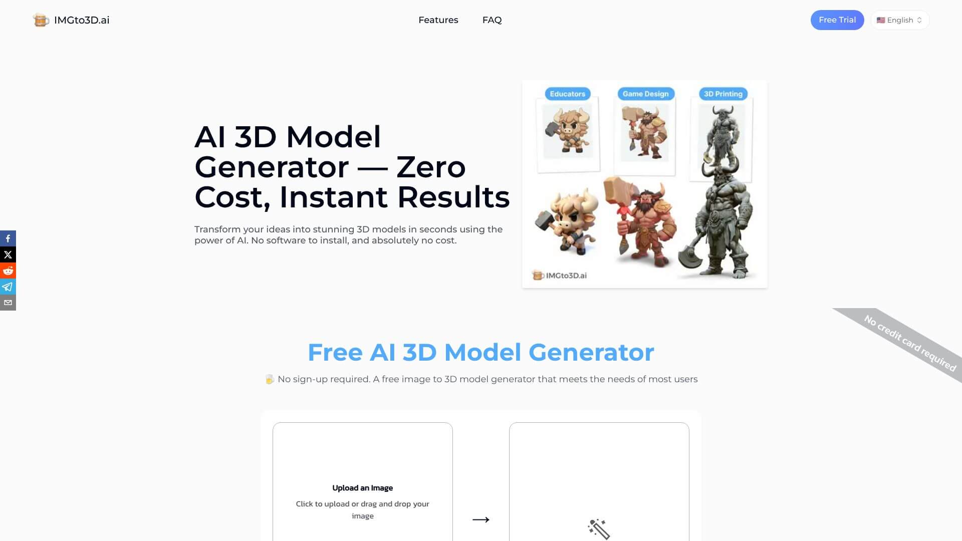 Image to 3D Model home page