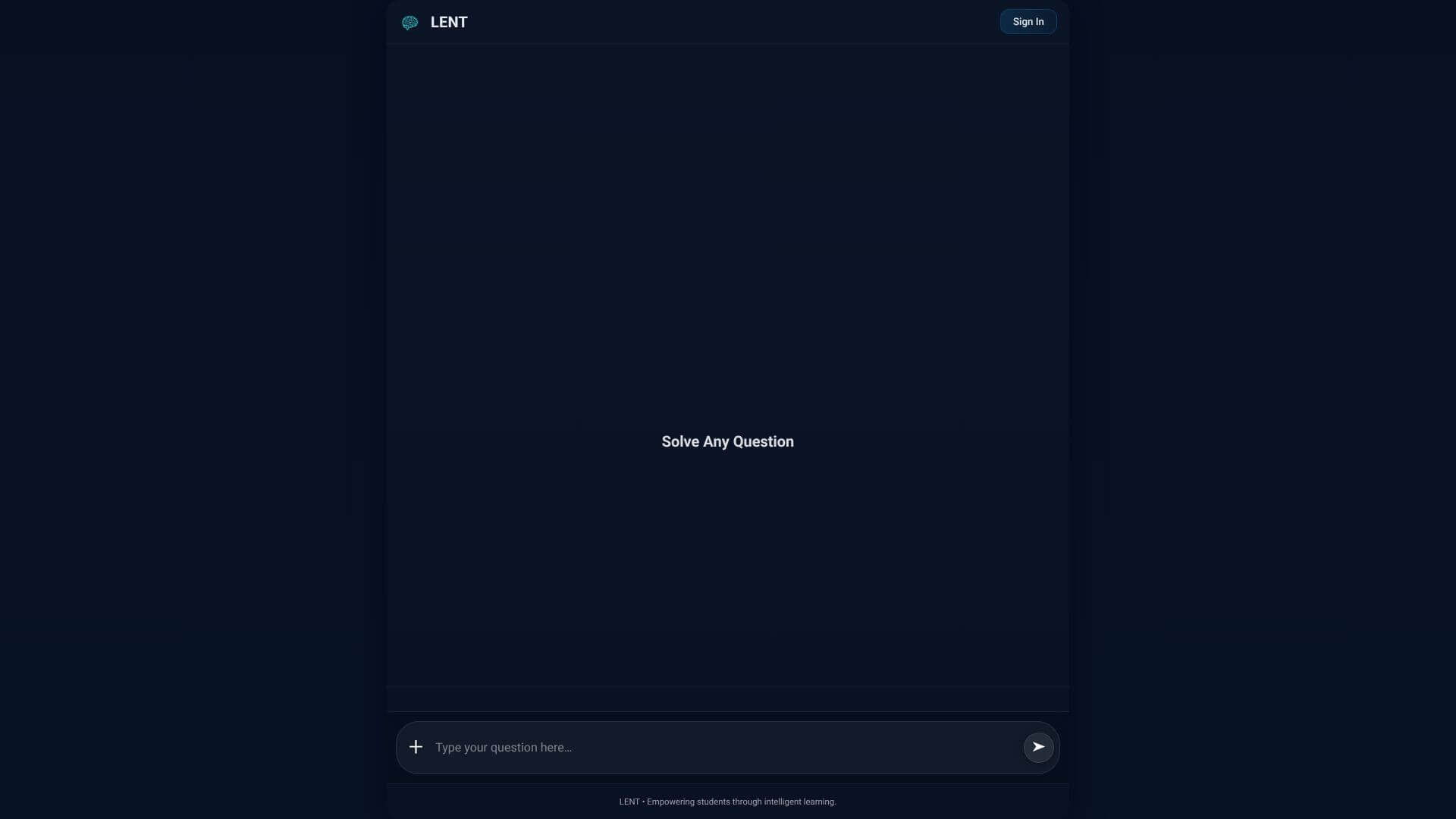 Lent AI Tutor home page