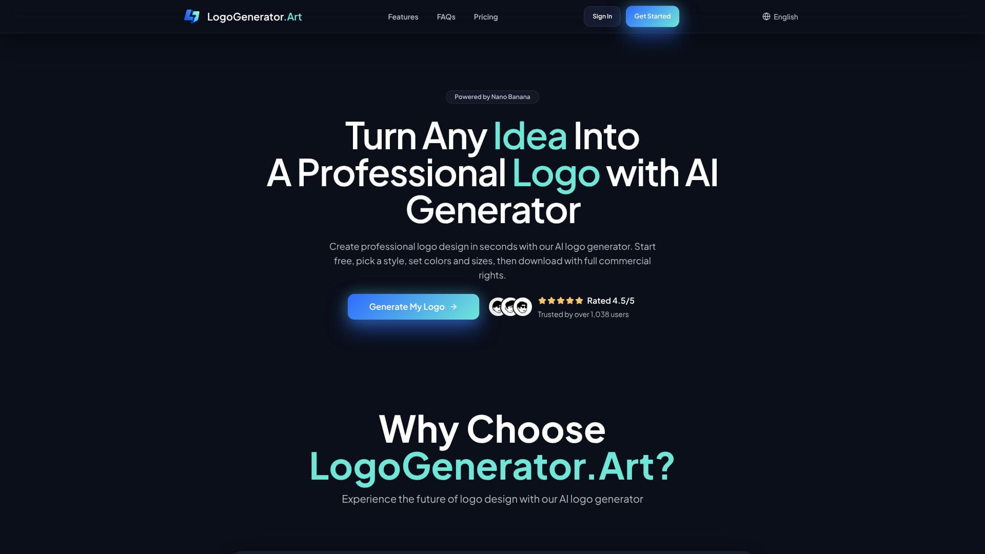 LogoGenerator.Art home page