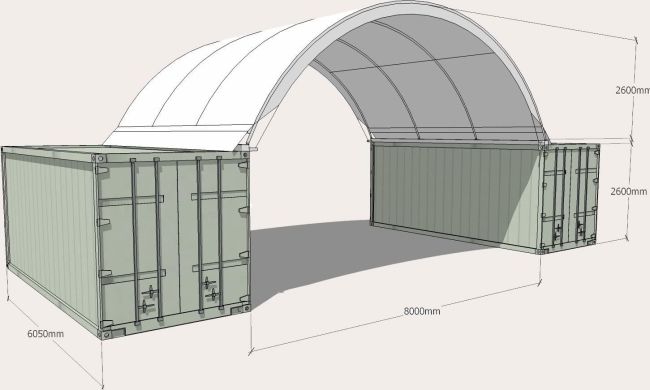 8m-wide-x-6.05m-long-Region-D Fabric Shelter