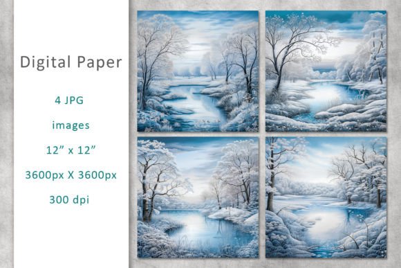 Winter Landscape Digital Paper Set