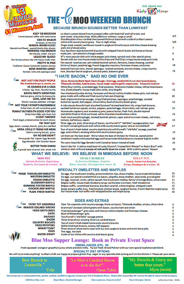Le moo menu top