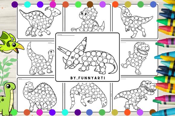 Dinosaur Dot Markers Coloring Book Pages