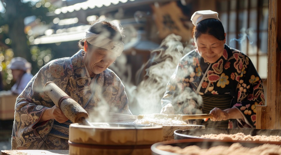 mochi pounding