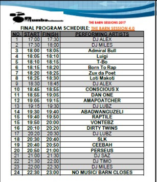 Gumbatainment Co-Op Ltd 20170608 Barn Session 4 Program