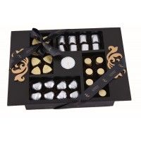 Wooden Section tray with 32 chocolates