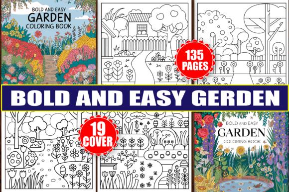 Bold and Easy Garden Coloring Book Cover