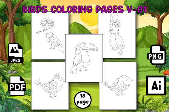 Bird Coloring Pages V-01