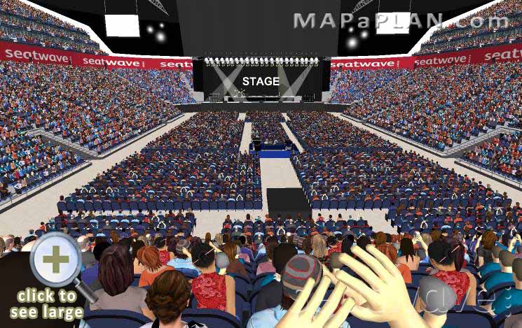 The O2 Arena London seating plan Block 106 Row W Middle view