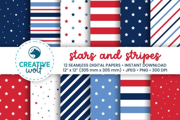 Stars and Stripes Digital Paper Patterns