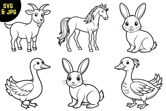 Farm Animals Coloring Pages Collection