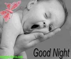 good night images with cute babies