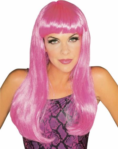 Rubie's Costume Hot Pink Glamour Wig, Hot Pink, One Size