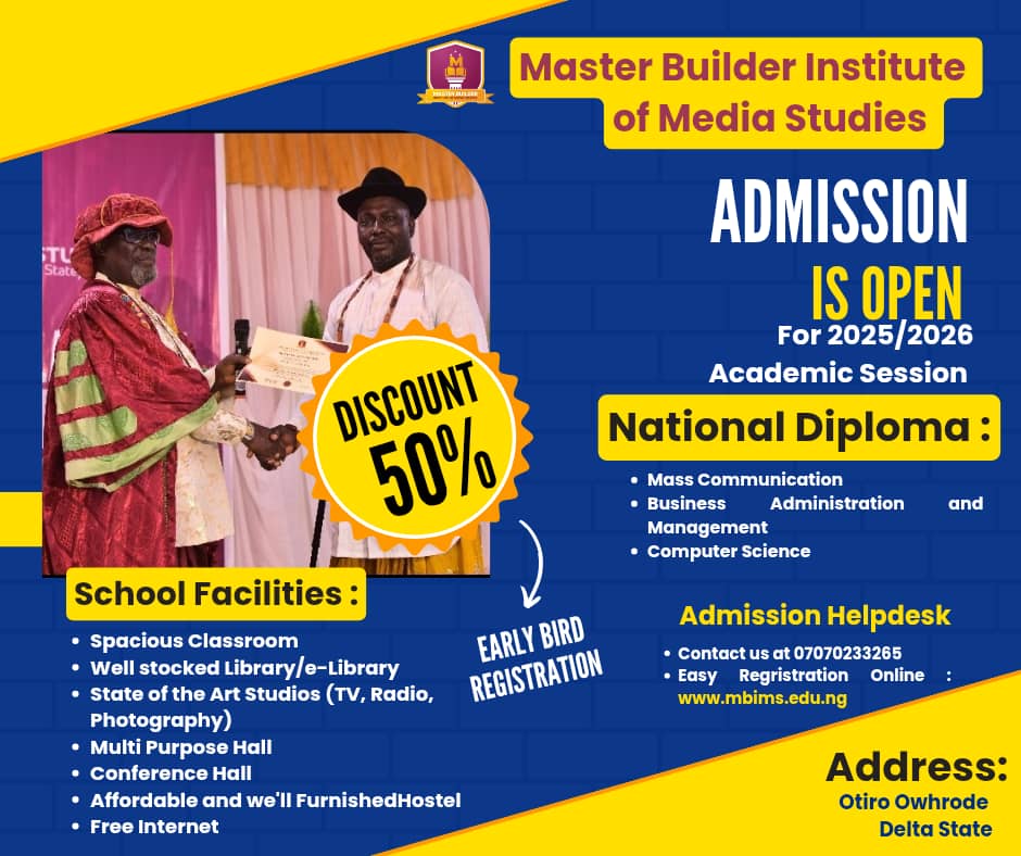Admission Now Open For 2025/2026 Academic Session!