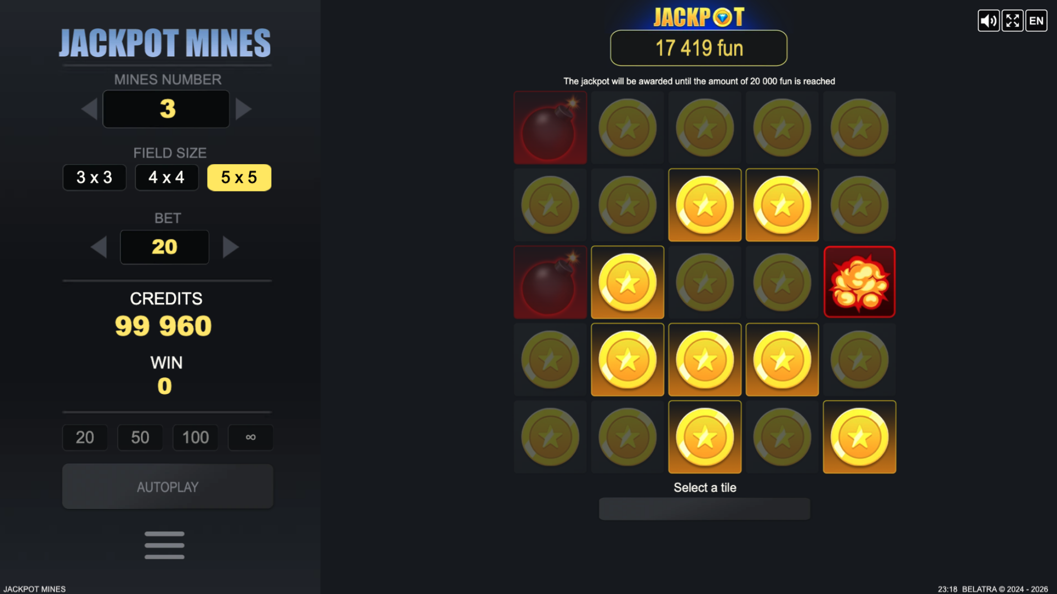 Play Jackpot Mines at Sportbet.one Demo and real money Jackpot Mines at Sportbet.one