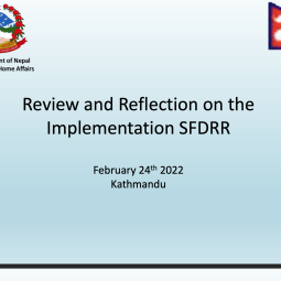 Review And Reflection On The Implementation SFDRR