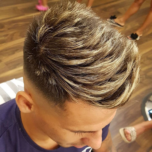 Textured Spiked Hair + Mid Fade