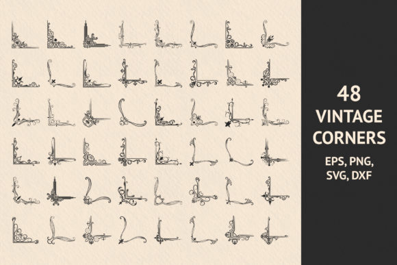 Vintage corner borders collection