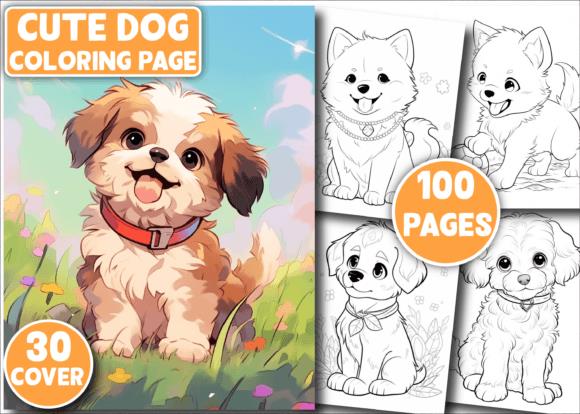 Cute Dog Coloring Book Cover