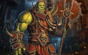 Обои Лес, World of Warcraft, Fantasy, Blizzard, Art, Орк, Game, WarCraft, Тролль, Characters, Таурен, Game Art, ...