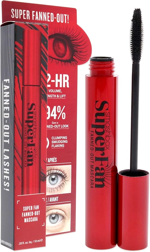 Smashbox Super Fan Lash Lengthening Mascara | Lifting, Long Lasting + Volume, 0.34 Fl Oz, Black thumbnail 2