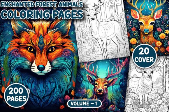 Enchanted Forest Animals Coloring Book Cover