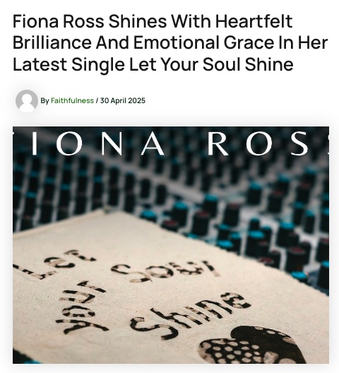 Screenshot of Fiona Ross Shines With Heartfelt Brilliance And Emotional Grace In Her Latest Single Let Your Soul Shine by Dulaxi