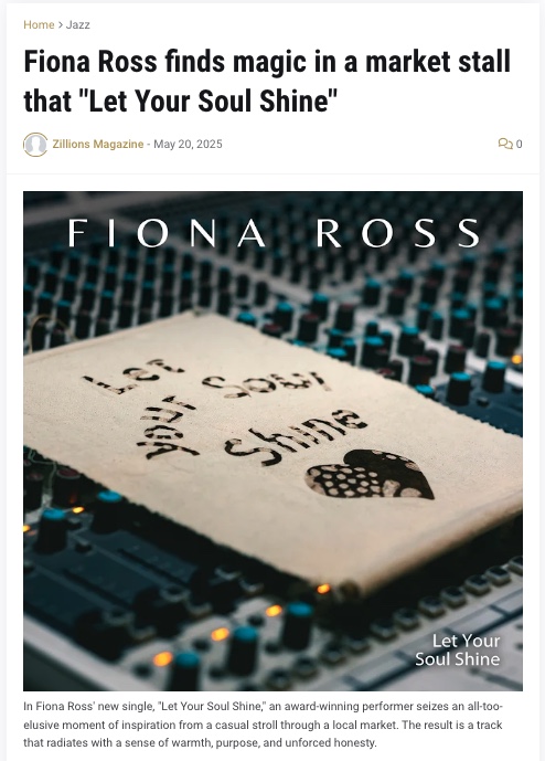 Screenshot of Fiona Ross finds magic in a market stall that "Let Your Soul Shine" by Zillions magazine