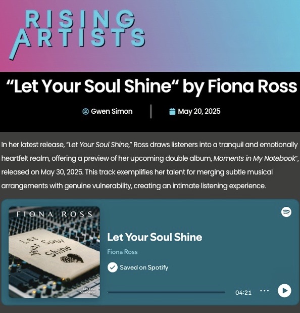 Screenshot of “Let Your Soul Shine“ by Fiona Ross by Rising Artists