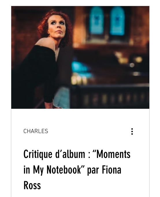 Screenshot of Album Review: “Moments in My Notebook” by Fiona Ross by Melodie Maven