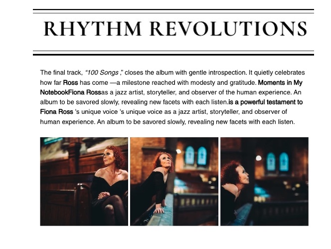 Screenshot of “MOMENTS IN MY NOTEBOOK” By Fiona Ross by RHYTHM REVOLUTIONS
