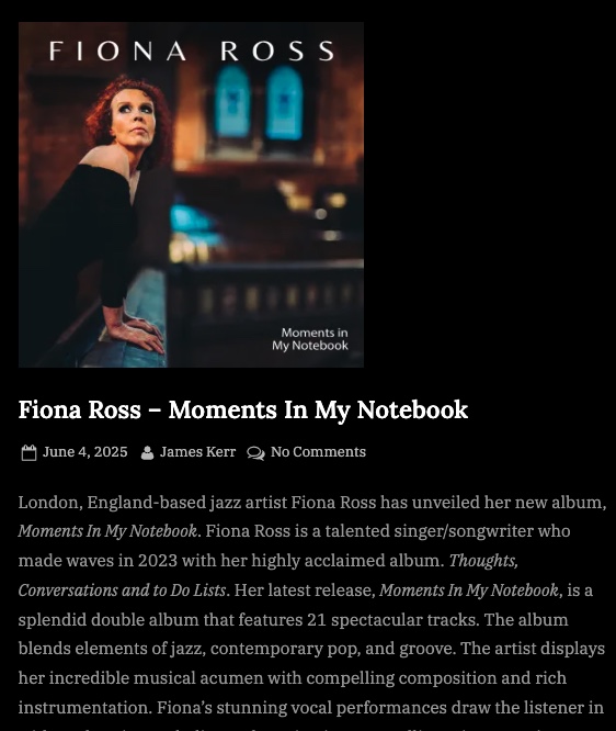 Screenshot of Fiona Ross – Moments In My Notebook by Senocular Media