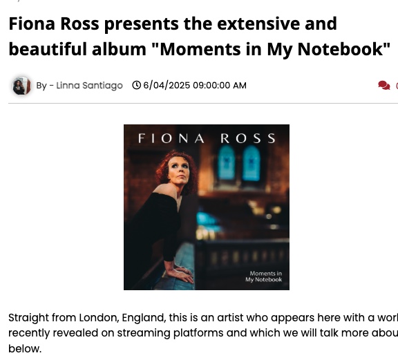 Screenshot of Fiona Ross presents the extensive and beautiful album "Moments in My Notebook" by Osgarotos De Liverpool 