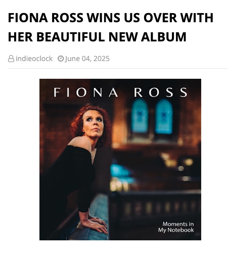 Screenshot of Fiona Ross wins us over with her beautiful new album by Indieoclock
