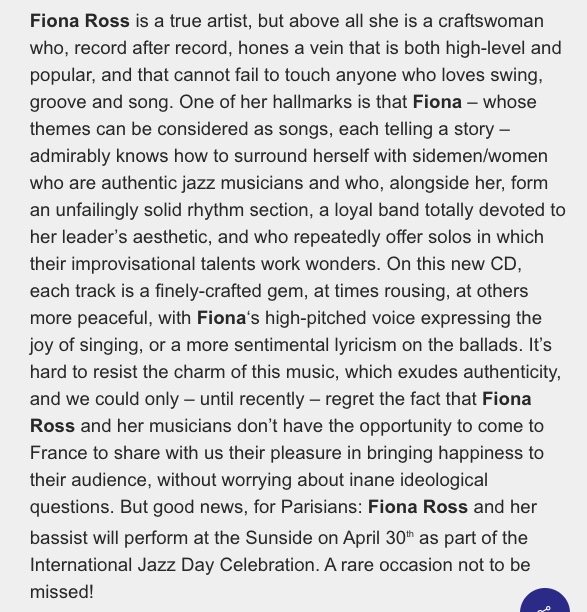 Screenshot of Fiona Ross – Thougths, Conversations and to do Lists by Couleurs Jazz