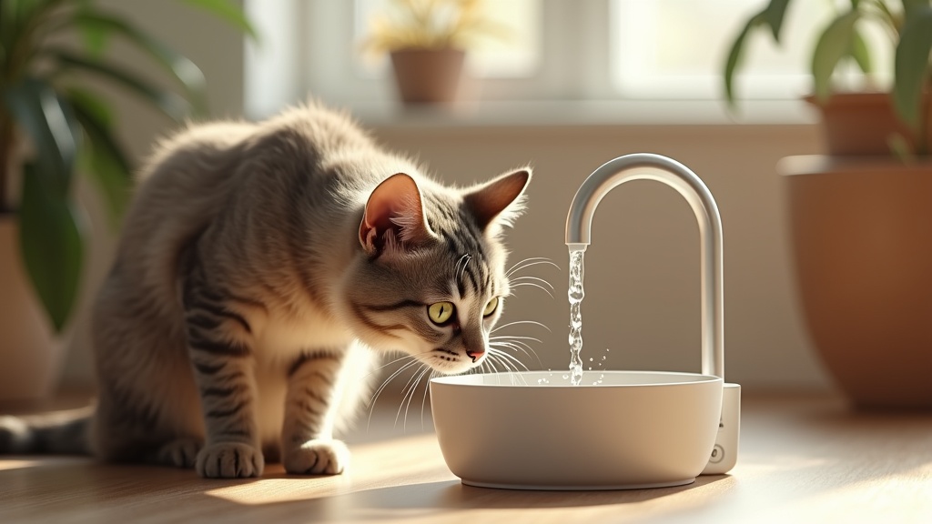 Cat Water Fountain in Action