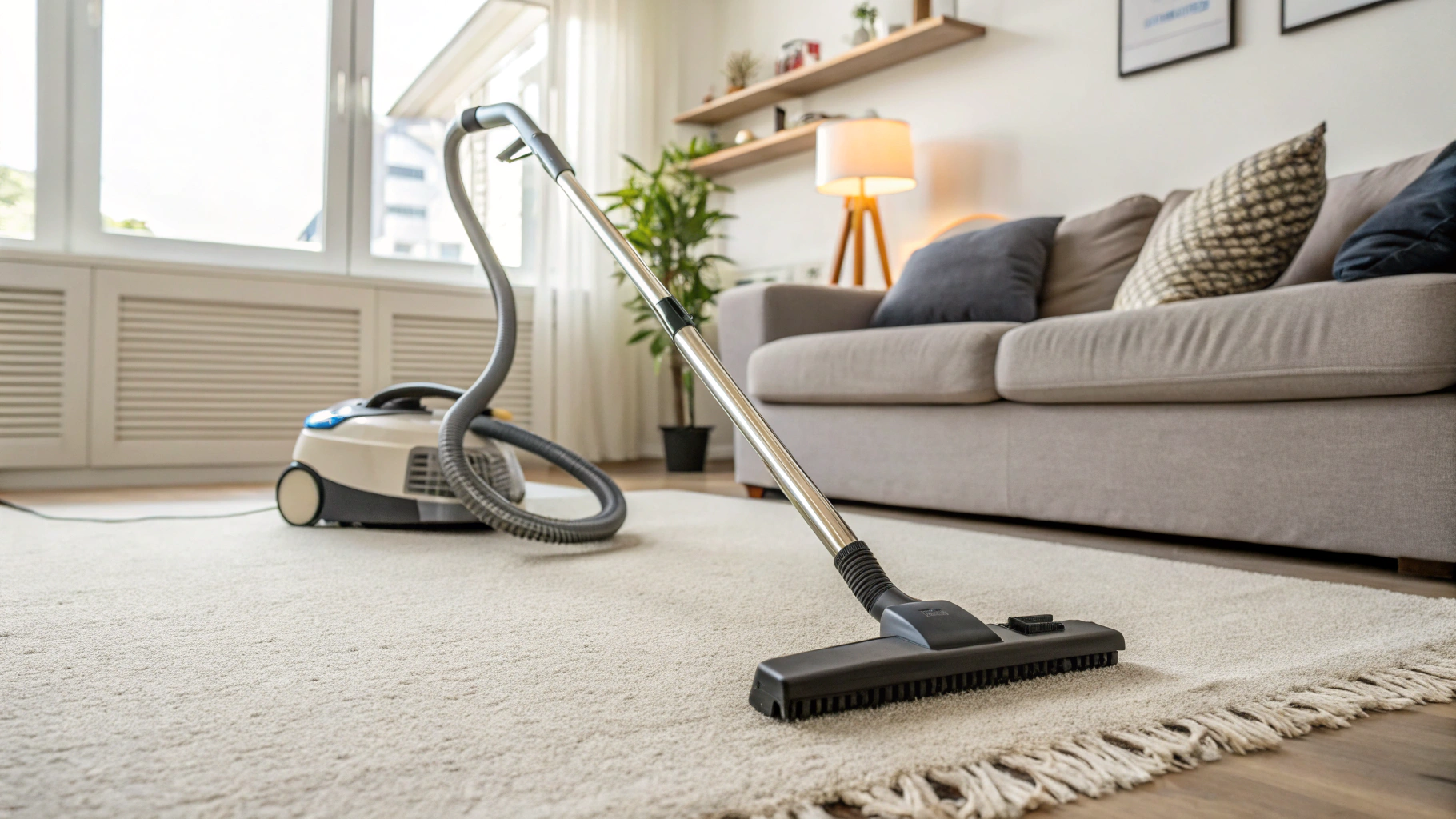 Vacuum Cleaner and Broom in Action